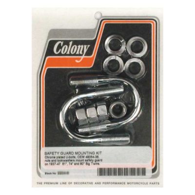 990285 - Colony, engine guard U-bolt mount kit. Chrome