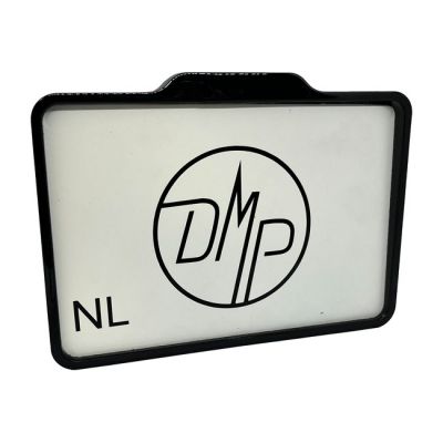 993169 - Danish Motorcycle Parts DMP, license plate frame with light 5.0 NL BE. Gloss black