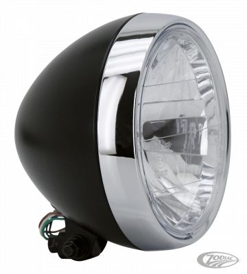 161076 - GZP Black 7" headlight w/chrome bezel EU