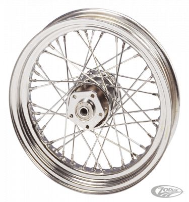 234002 - GZP Cplt wheel 16" steel hub 7/16 chrome spk