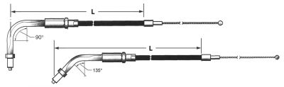 235361 - Barnett Braided throttle cable T12 L=42" 135deg