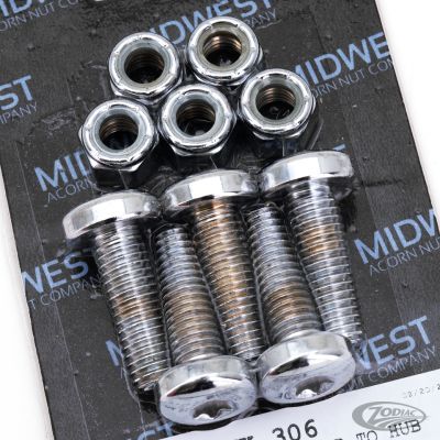 239910 - Midwest Chrome disc screws & nuts 3/8-16x1.25" T
