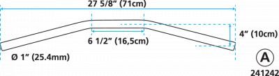 241242 - GZP Drag-bar W=71cm D=1" w/dimples