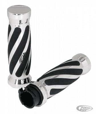 351116 - GZP Swirl style grips Chrome dual cable
