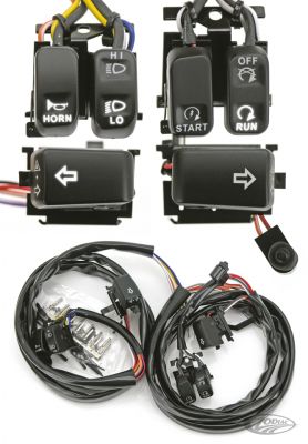 370456 - GZP Blk LED switchkit Softail+Dyna 96-06