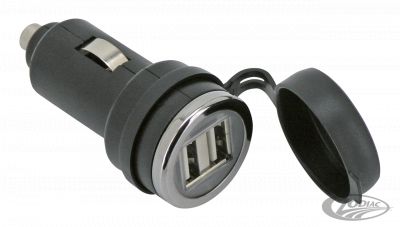 390046 - GZP 12V Twin USB adapter plug w/cover