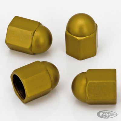 723203 - Midwest 4Pck AcornNut Design Valve Stem Cap Gold