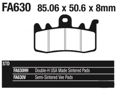 734850 - EBC-V brake pads RA/H21-up FTR19-up  F27