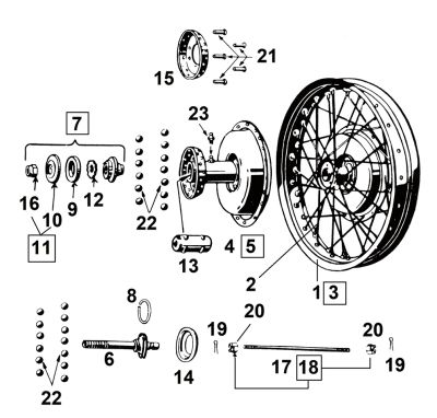 734980 - Samwel Front Axle Sleeve with Cones/Nut WL30-52