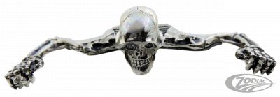 739948 - V-Twin 7" Headlamp Visor Ornament Skull Chrome