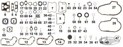742414 - JAMES 5Pck silicone Gasket Cam Cover XL86-89
