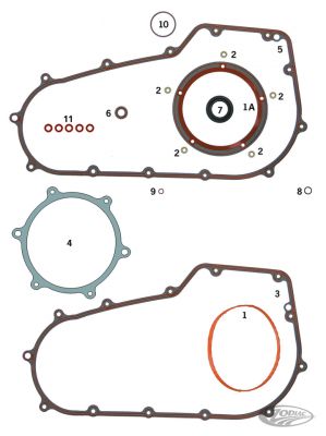 742504 - JAMES 5pck primary cover gasket FLH/T07-up