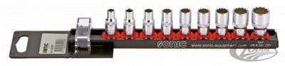 745600 - SONIC 1/4" Socketset inch sizes 9Pc on rail