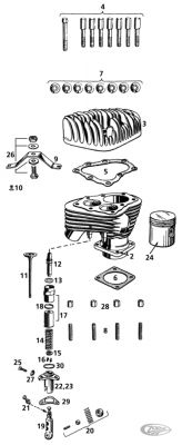 745713 - Samwel Valve cover set 8 1941up WL/Servicar WhP