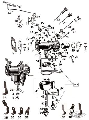 745788 - Samwel Linkert throttle lever kit, 1949 up panh
