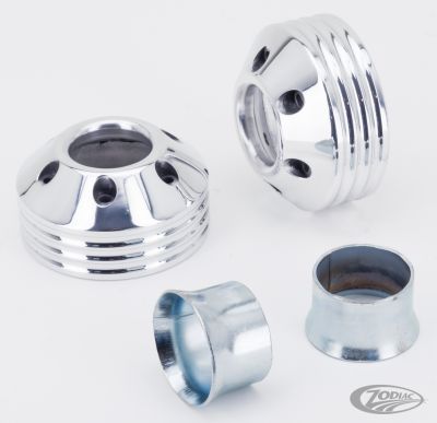 749926 - MCJ End Caps Royal 80 4-Ribbed Chrome