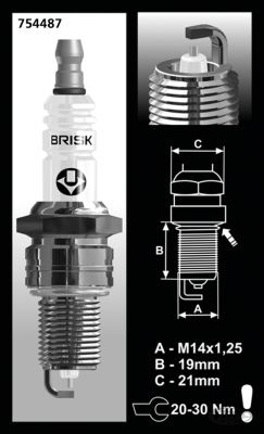 754487 - 4Pck Brisk LR14YS Spark plug