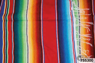 755300 - Texas Leather Mexican blanket Serape Red