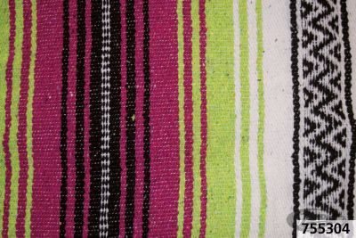 755304 - Texas Leather Mexican blanket Pink/apple green/white