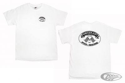 757805 - P16 - Powerplant Motorcycle Co. P16 STAPLE SPEED & MACHINE TEE WHITE S