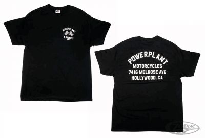 757821 - P16 - Powerplant Motorcycle Co. P16 STAPLE GARAGE TEE BLK M