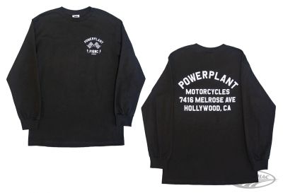 757827 - P16 - Powerplant Motorcycle Co. P16 STAPLE GARAGE L/S TEE BLK L