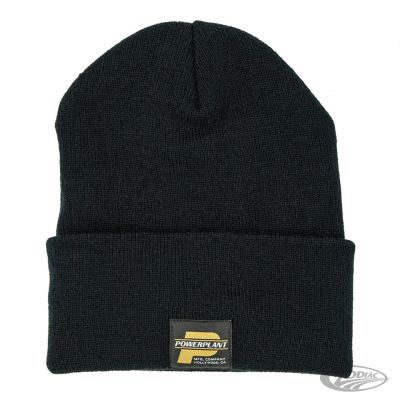 757860 - P16 - Powerplant Motorcycle Co. DAILY BEANIE BLK with BLK LABEL