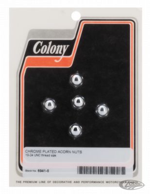 768984 - COLONY CHROME ACORN NUTS M10x1.25, 3pck