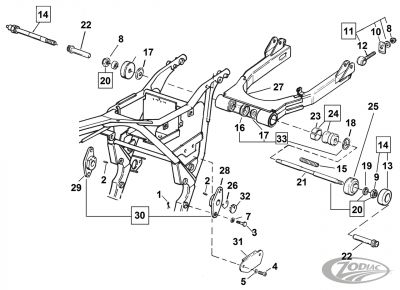 781145 - V-Twin Swing arm Isolator FXR FLH/T82-86