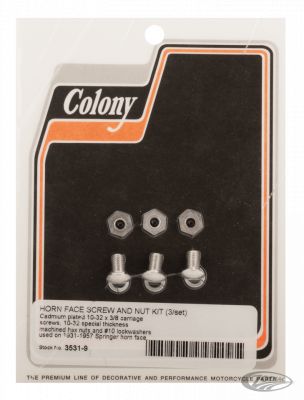 781325 - COLONY Horn face screw and nut kit White Plated