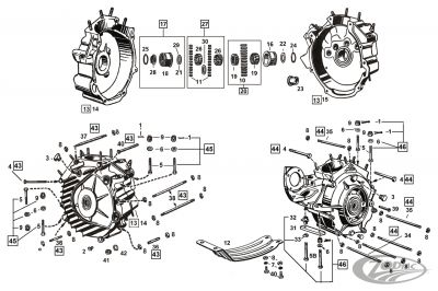 781338 - COLONY Lower engine mount kit, chrome, BT37-47