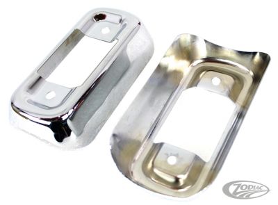 782010 - V-Twin 4" Muffler Chr Bracket Covers FLT/H17-Up