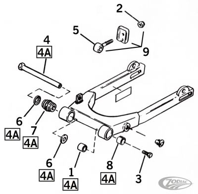782141 - V-Twin Pivot bolt kit w/bearings XL82-03