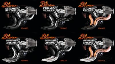 784007 - Blow Performance Exhausts Blow Blk pipes chr shields BT83-17