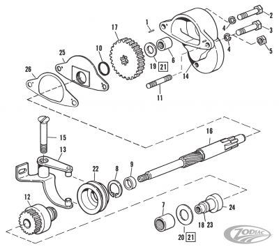 789316 - V-Twin Gear starter shaft